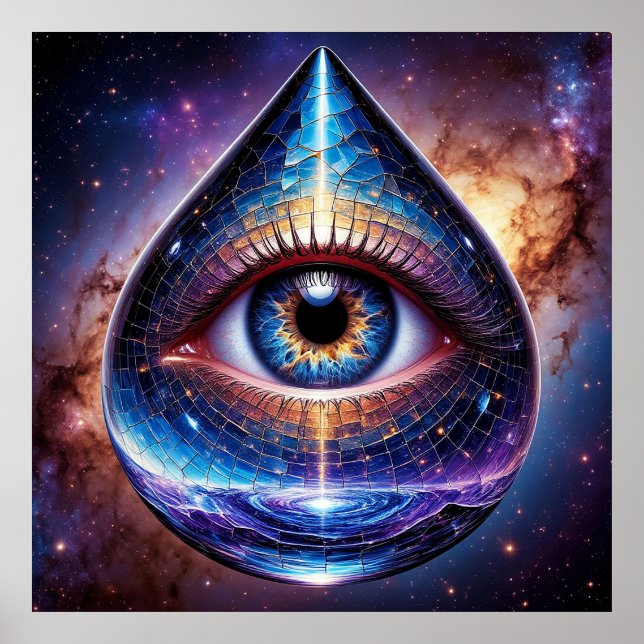 Kosmisches Auge innerhalb der Teardrop Gestalt Gal Poster (Vorne)