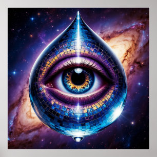 Kosmisches Auge innerhalb der Teardrop Gestalt Gal Poster
