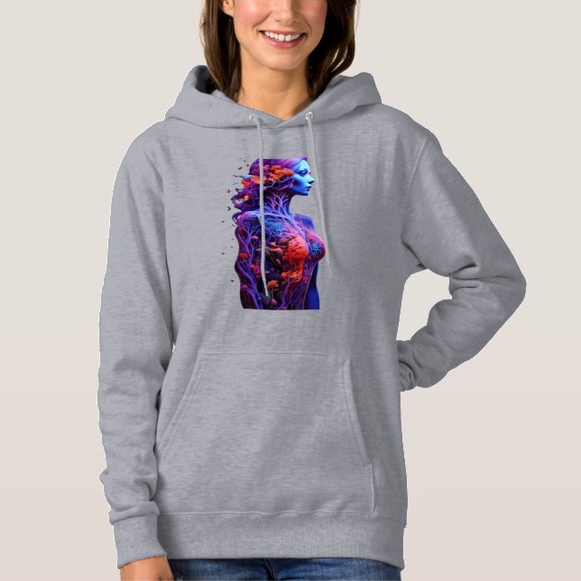 Kosmisches Blut - weibliches Wachstum Hoodie (Vorderseite)