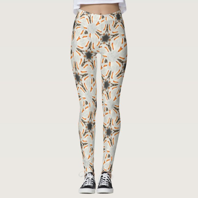kosmisches, braunes Sternmuster Leggings (Vorderseite)