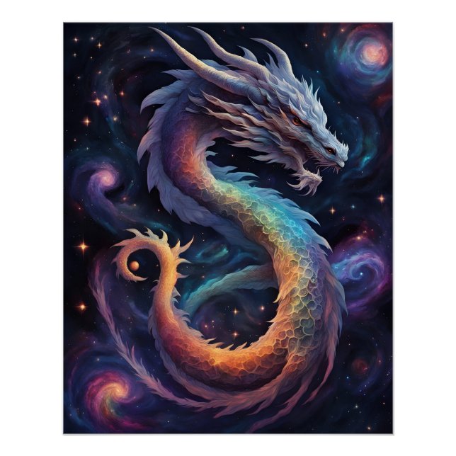 kosmisches Drachenposter Poster (Vorderseite)