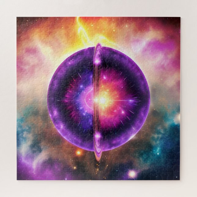 kosmisches, dynamisches, farbenprächtiges mystisch puzzle (Horizontal)