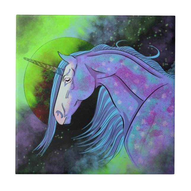 Kosmisches Einhorn 6 Fliese (Vorderseite)