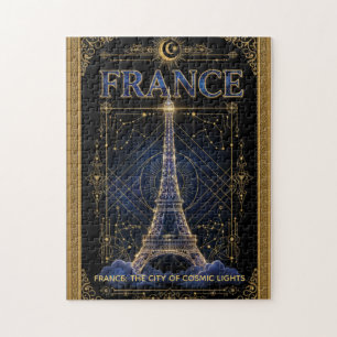 Kosmisches Frankreich Eiffelturm Himmels Kunst Puzzle