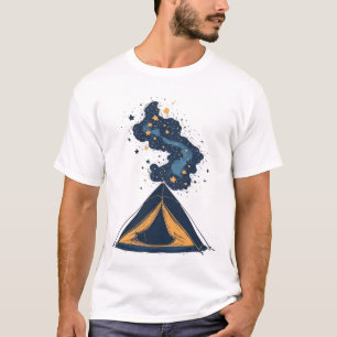 Kosmisches Galaxie-Camping-Zelt-Grafik - Sternenli T-Shirt
