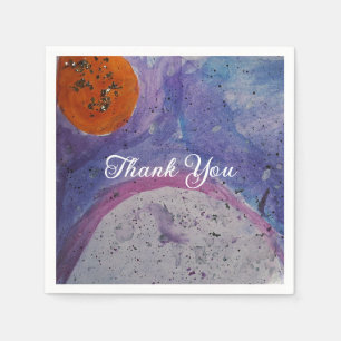 Kosmisches Galaxy-Wasserfarben-Nebel-Geburtstags-C Serviette