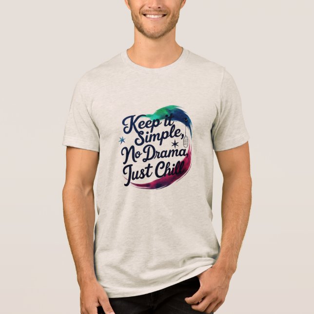 Kosmisches Gleichgewicht – Kein Drama, nur chillig Tri-Blend Shirt (Vorderseite)