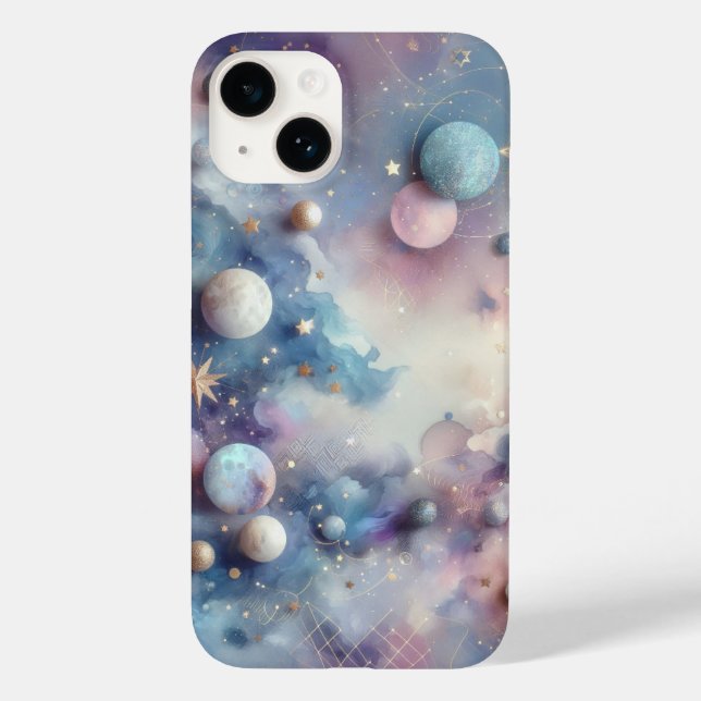 Kosmisches Glühen: Holografisches Starry Phone Cas Case-Mate iPhone Hülle (Rückseite)