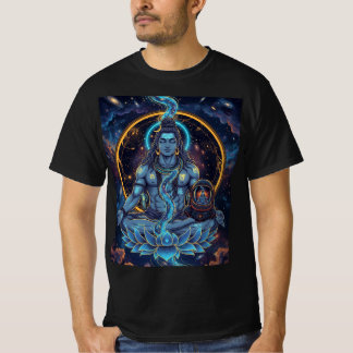 Kosmisches Herr Shiva Meditation Astronaut Fantasy T-Shirt