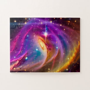 Kosmisches Indigo Galaxy Phantastisches Tanzuniver Puzzle