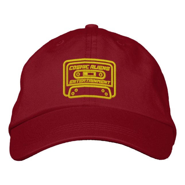 Kosmisches Kassetten-Dad-Hat Bestickte Baseballkappe (Vorderseite)