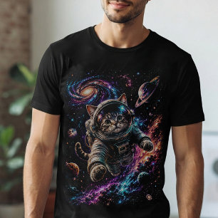 Kosmisches Katze-Astronauten-Galaxie-Abenteuer Far T-Shirt
