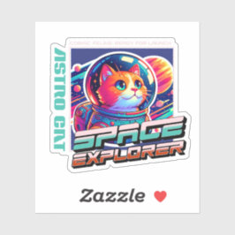 Kosmisches Katze-Astronauten-Sticker Aufkleber