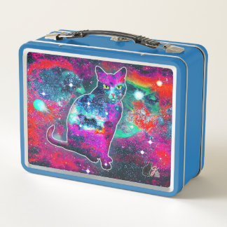 Kosmisches Katzendelta Metall Brotdose