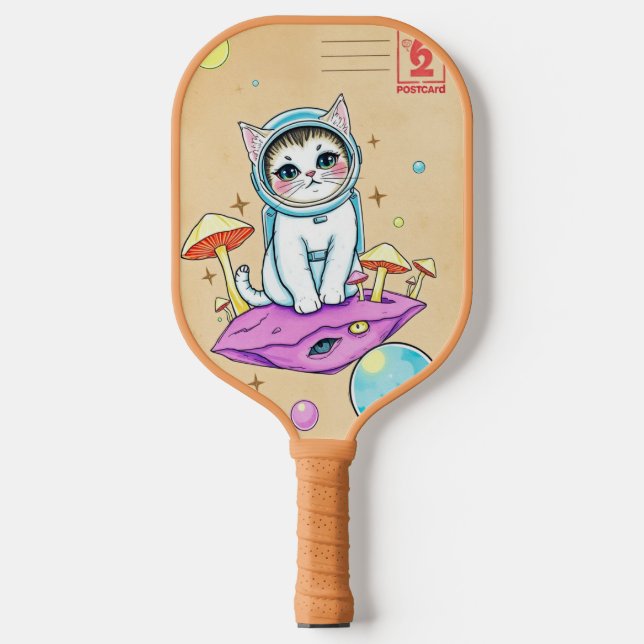 Kosmisches Katzenpaddel Pickleball Schläger (Vorderseite)