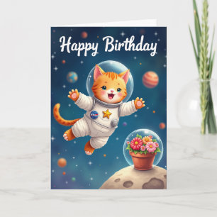 Kosmisches Kitty-Geburtstagskarte Karte