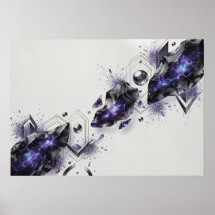 Kosmisches Kristallbruchstücke Geometrisches Poste Poster