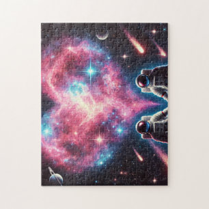 Kosmisches Liebes-Astronauten-Puzzle Puzzle
