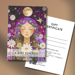 Kosmisches Mädchen Boho Mond QR-Code-Geschenkgutsc