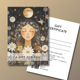 Kosmisches Mädchen Boho Mond QR-Code-Geschenkgutsc