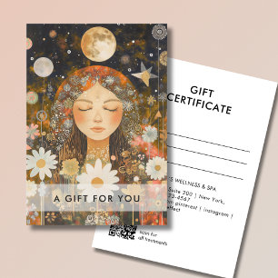 Kosmisches Mädchen Boho Mond QR-Code-Geschenkgutsc