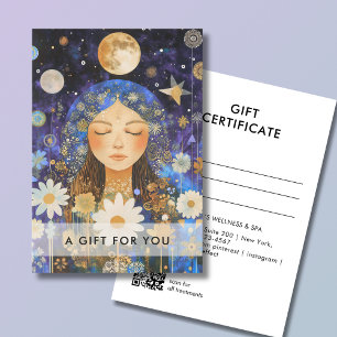 Kosmisches Mädchen Boho Mond QR-Code-Geschenkgutsc