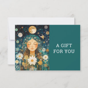 Kosmisches Mädchen Boho Mond QR-Code-Geschenkgutsc
