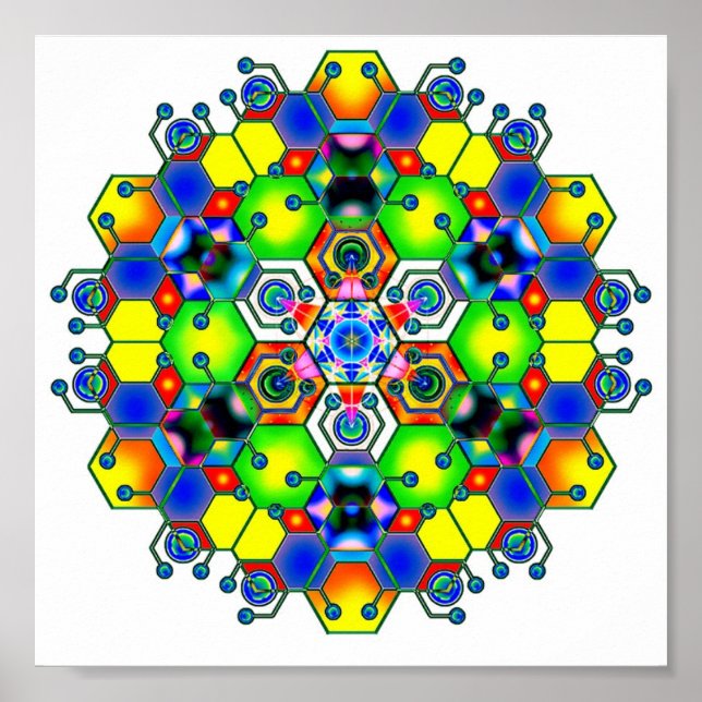 Kosmisches Mandala 1 Poster (Vorne)