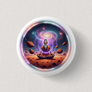 Kosmisches Meditator-Button-Pin Button