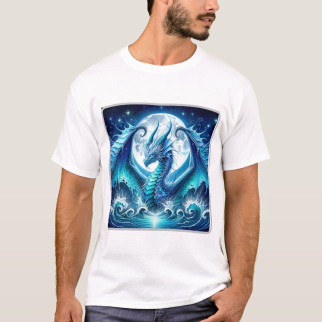 Kosmisches Meer-Drache Basic T-Shirt (Vorderseite)