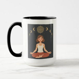 Kosmisches Mondphasen-Himmels-Yoga-Mug Tasse