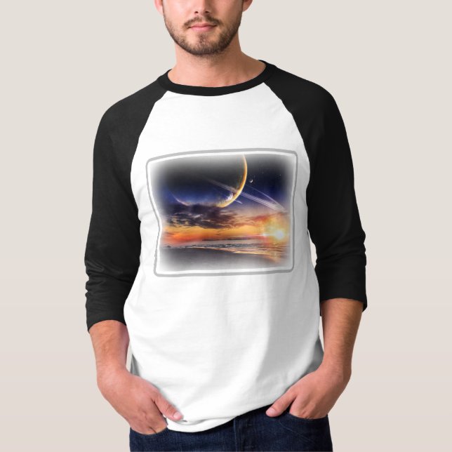 Kosmisches Planet Basic 3/4 Ärmel Raglan T-Shirt (Vorderseite)