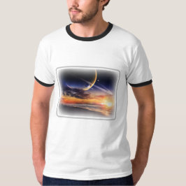Kosmisches Planetenhorizon Basic Ringel T-Shirt