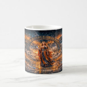 Kosmisches Portal-Zauberin – Fantasy-Tasse Kaffeetasse