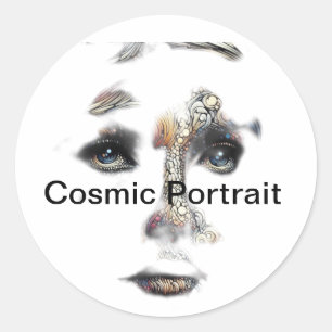 Kosmisches Portrait Runder Aufkleber
