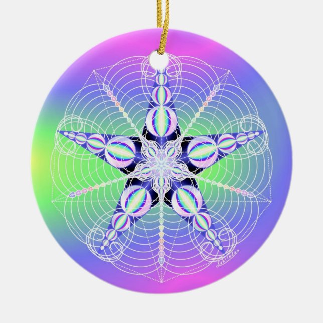 Kosmisches Saatgut - RePHIning Keramik Ornament (Vorne)