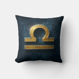 Kosmisches Schimmern Gold Libra Zodiac-Symbol Kissen