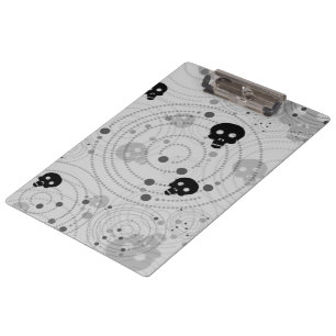 Kosmisches schwarzes Totenkopf-Muster Klemmbrett