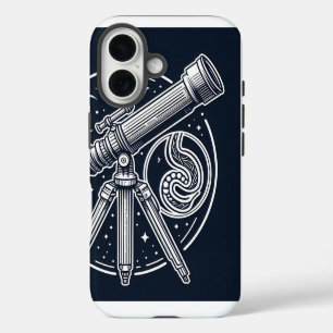 Kosmisches Sternenbeobachter Vintage-Teleskop Kuns iPhone 16 Hülle