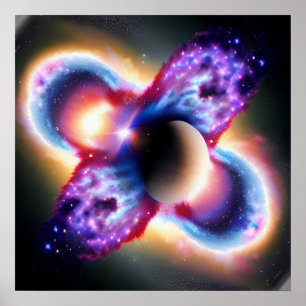 Kosmisches unbekanntes Ereignis im Dunklen Himmel  Poster