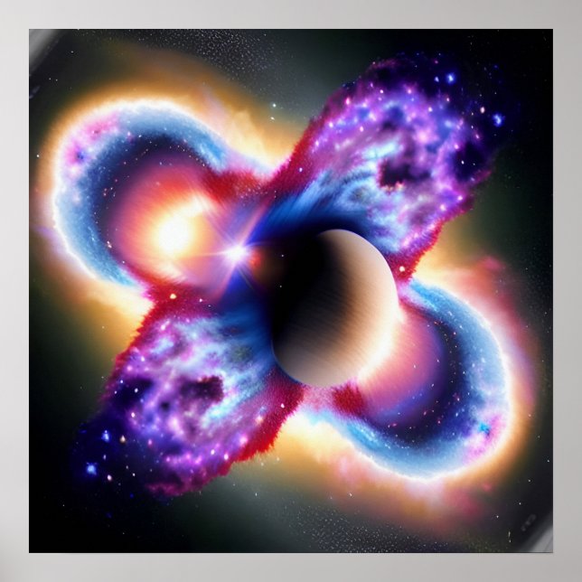 Kosmisches unbekanntes Ereignis im Dunklen Himmel  Poster (Vorne)