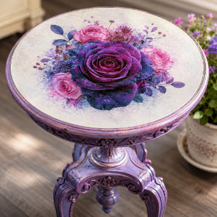 Kosmisches Veilchen-Rosen-Bouquet-Decoupage Seidenpapier