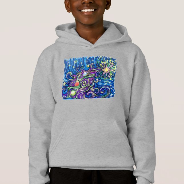 Kosmisches Weihnachtsbaum Hoodie (Vorderseite)