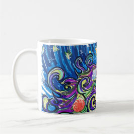 Kosmisches Weihnachtsbaum Kaffeetasse