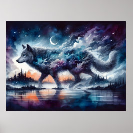 Kosmisches Wolf-Poster-Spirit-Kollektion Poster