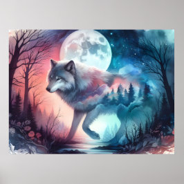 Kosmisches Wolf-Poster-Spirit-Kollektion Poster