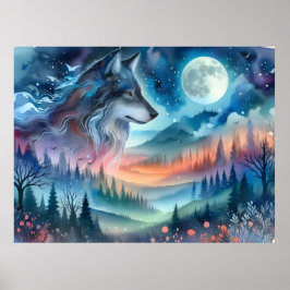Kosmisches Wolf-Poster-Spirit-Kollektion Poster