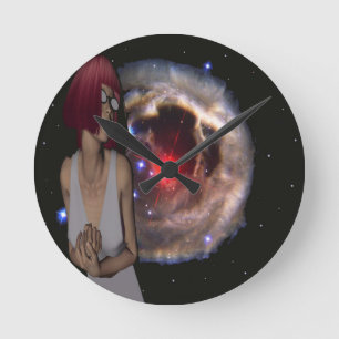kosmisches Wunder Runde Wanduhr