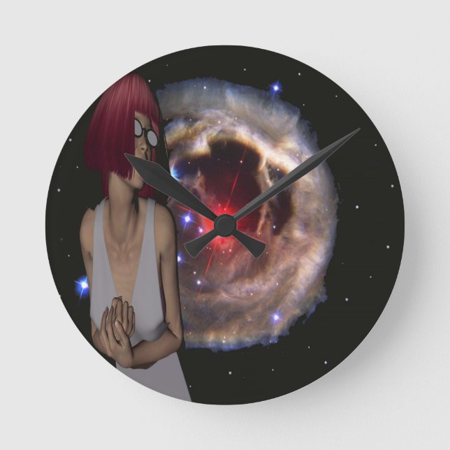 kosmisches Wunder Runde Wanduhr (Vorderseite)