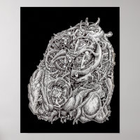 Kosmographischer Kopf, von Brian Benson, schwarz